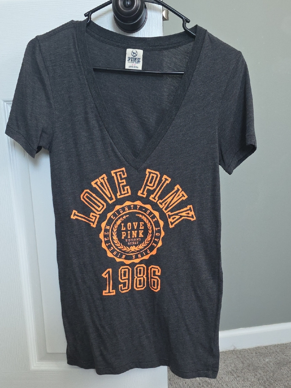 Victoria's Secret PINK 1986 V-Neck Graphic Tee